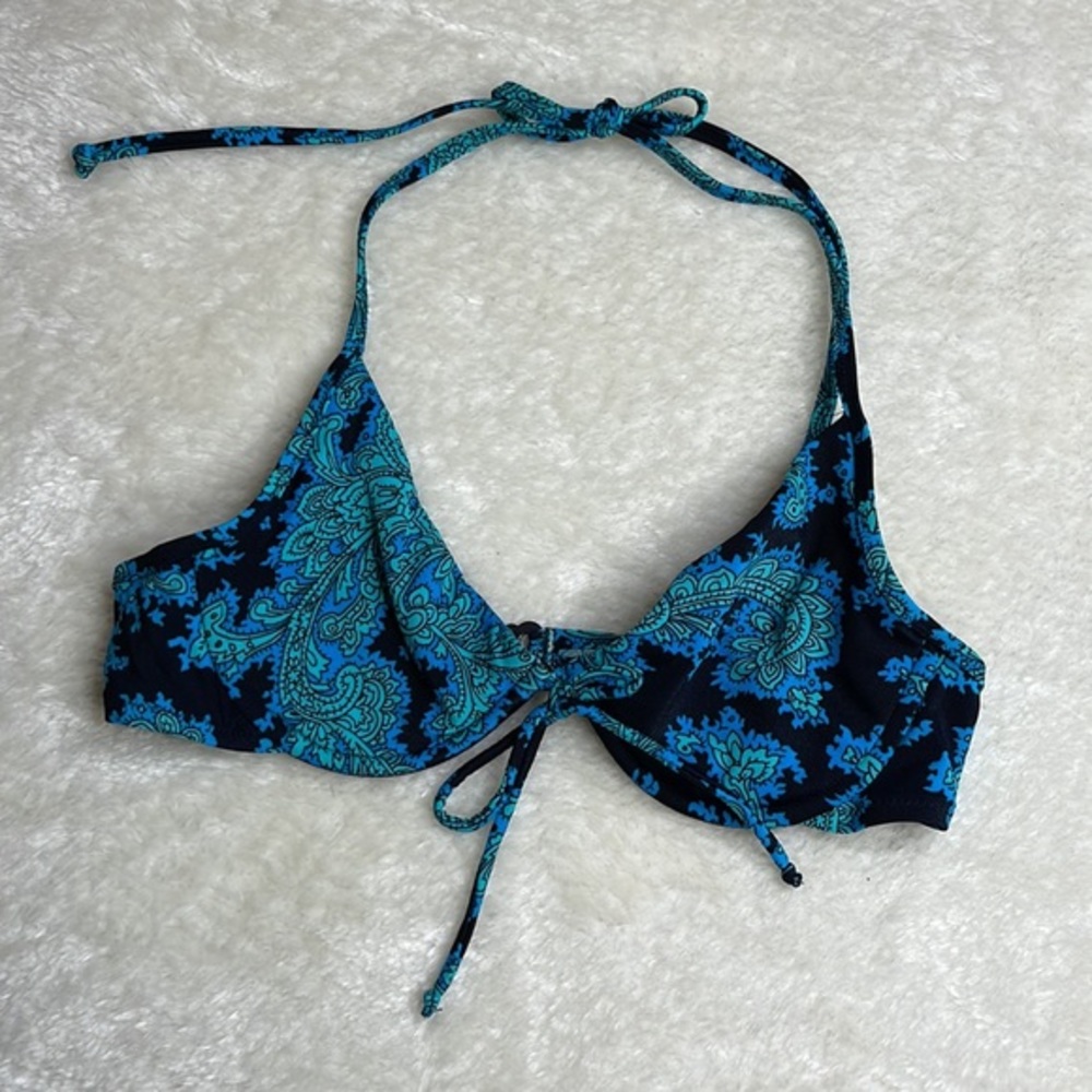 J. Crew Underwire Bikini Top with Tie at Neck and Bow at Center of Chest Size 8